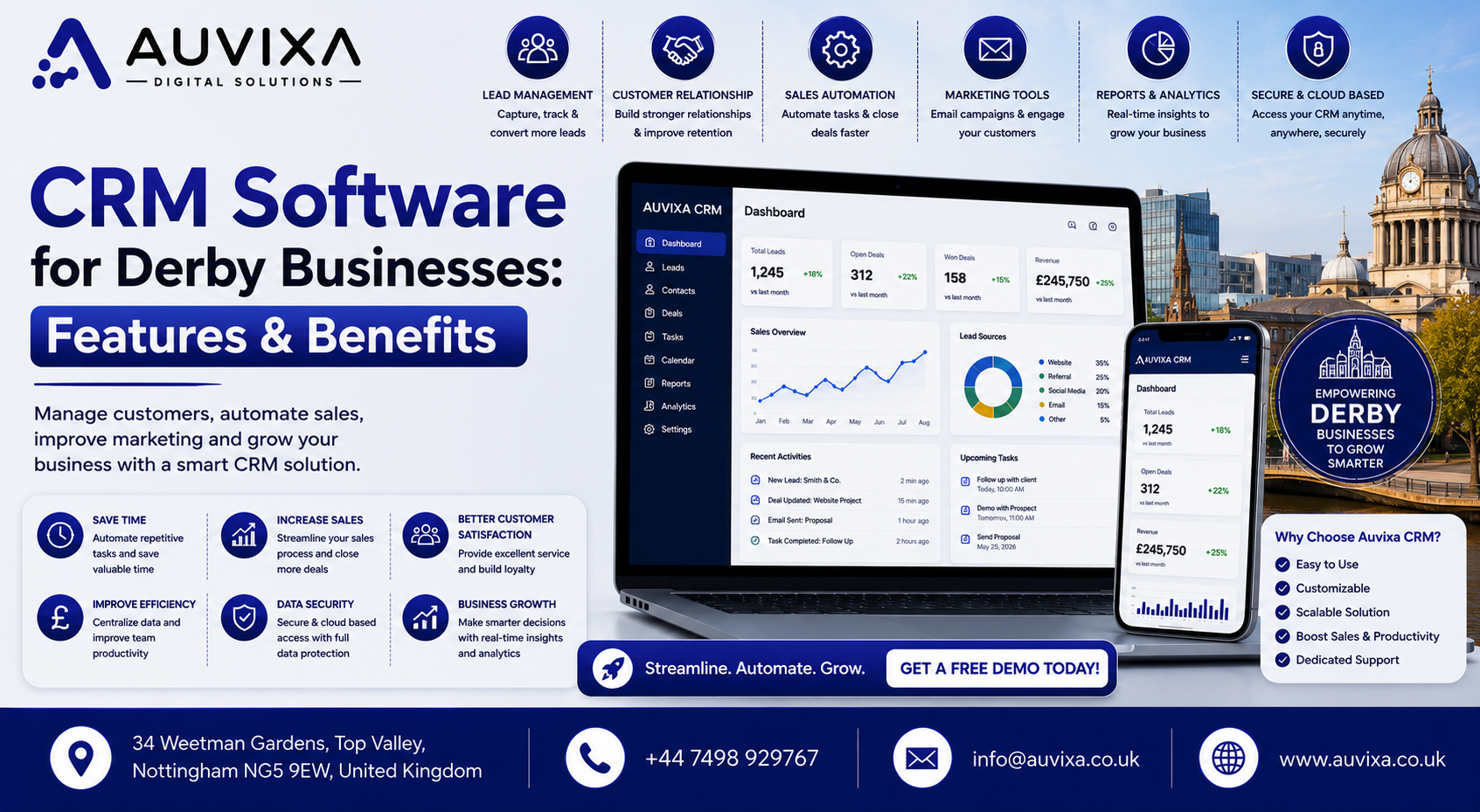 CRM Software for Derby Businesses Features & Benefits